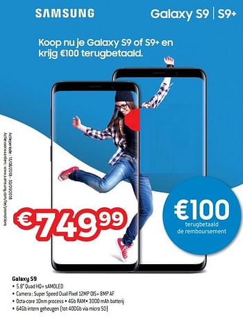 Promotions Samsung galaxy s9 - s9+ - Samsung - Valide de 01/09/2018 à 30/09/2018 chez Exellent