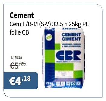 Promoties Cement cem ii-b-m - CBR - Geldig van 30/08/2018 tot 12/09/2018 bij Cevo Market