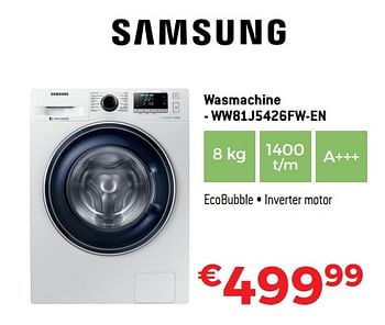 Promoties Samsung wasmachine - ww81j5426fw-en - Samsung - Geldig van 01/09/2018 tot 30/09/2018 bij Exellent