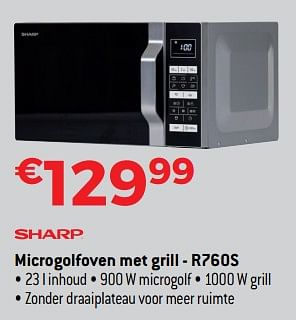 Promoties Sharp microgolfoven met grill - r760s - Sharp - Geldig van 01/09/2018 tot 30/09/2018 bij Exellent