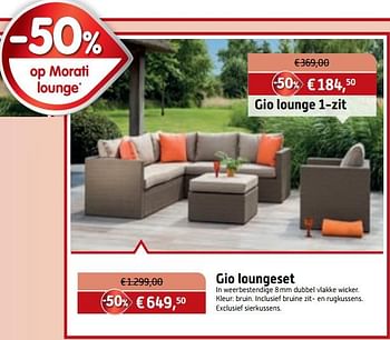Promoties Gio loungeset - Morati - Geldig van 02/09/2018 tot 29/09/2018 bij Overstock