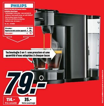 Philips Philips hd 6592-60 senseo switch cafetière électrique Promotie bij Media Markt