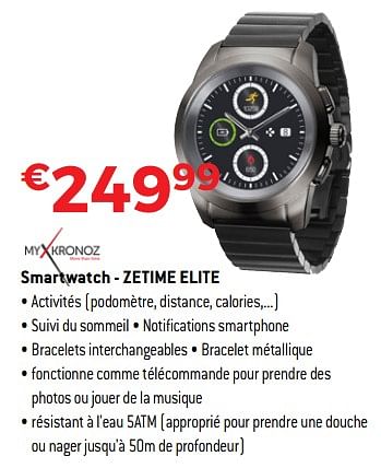 Promotions Mykronoz smartwatch - zetime elite - MyKronoz - Valide de 01/09/2018 à 30/09/2018 chez Exellent