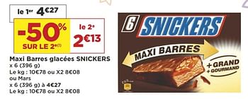 Promotions Maxi barres glacées snickers - Snickers - Valide de 04/09/2018 à 18/09/2018 chez Super Casino