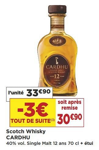 Promotions Scotch whisky cardhu - Cardhu - Valide de 04/09/2018 à 18/09/2018 chez Super Casino