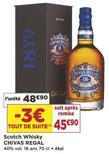 Promotions Scotch whisky chivas regal - Chivas Regal - Valide de 04/09/2018 à 18/09/2018 chez Super Casino