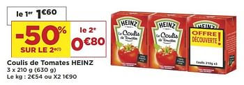 Promotions Coulis de tomates heinz - Heinz - Valide de 04/09/2018 à 18/09/2018 chez Super Casino