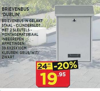 Promoties Brievenbus `dublin` - Practo - Geldig van 05/09/2018 tot 30/09/2018 bij Bouwcenter Frans Vlaeminck