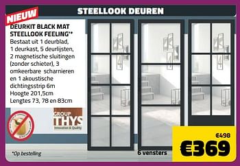 Promoties Deurkit black mat steellook feeling - Thys - Geldig van 05/09/2018 tot 30/09/2018 bij Bouwcenter Frans Vlaeminck