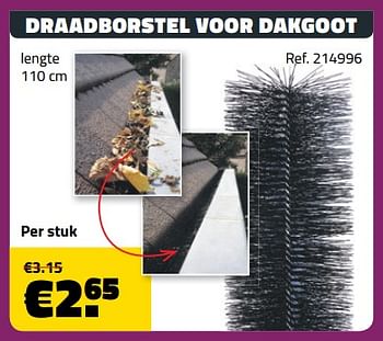 Promoties Draadborstel voor dakgoot - Huismerk - Bouwcenter Frans Vlaeminck - Geldig van 05/09/2018 tot 30/09/2018 bij Bouwcenter Frans Vlaeminck