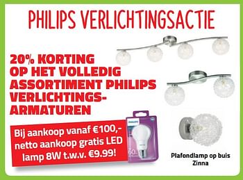 Promoties 20% korting op het volledig assortiment philips verlichtings- armaturen - Philips - Geldig van 05/09/2018 tot 30/09/2018 bij Bouwcenter Frans Vlaeminck