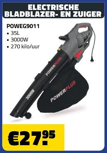 Promoties Electrische bladblazer. en zuiger poweg9011 - Powerplus - Geldig van 05/09/2018 tot 30/09/2018 bij Bouwcenter Frans Vlaeminck