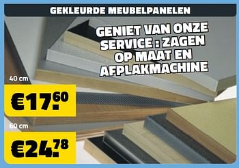 Promoties Gekleurde meubelpanelen - Huismerk - Bouwcenter Frans Vlaeminck - Geldig van 05/09/2018 tot 30/09/2018 bij Bouwcenter Frans Vlaeminck