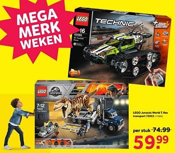 Promoties Lego jurassic world t. rex transport 75933 - Lego - Geldig van 03/09/2018 tot 23/09/2018 bij Intertoys