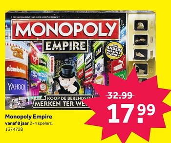 Promotions Monopoly empire - Hasbro - Valide de 03/09/2018 à 23/09/2018 chez Intertoys