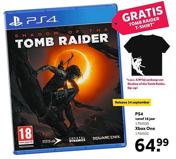 Promoties Tomb raider - Square Enix - Geldig van 03/09/2018 tot 23/09/2018 bij Intertoys