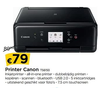 Promoties Printer canon ts6150 - Canon - Geldig van 30/08/2018 tot 26/09/2018 bij Molecule