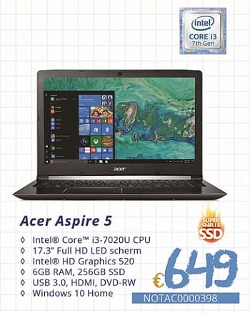 Promotions Acer aspire 5 - Acer - Valide de 01/09/2018 à 30/09/2018 chez Compudeals
