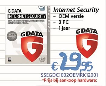 Promoties Internet security - G Data - Geldig van 01/09/2018 tot 30/09/2018 bij Compudeals