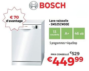 Promotions Bosch lave-vaisselle - sms25cw00e - Bosch - Valide de 01/09/2018 à 30/09/2018 chez Exellent