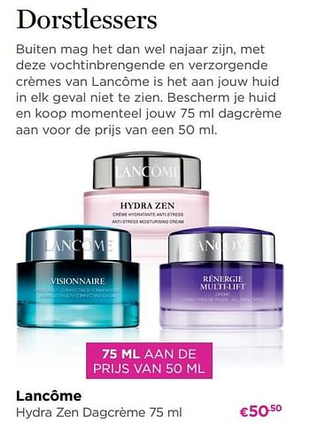 Promoties Lancôme hydra zen dagcrème - Lancome - Geldig van 03/09/2018 tot 30/09/2018 bij ICI PARIS XL