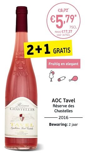 Promoties Aoc tavel réserve des chastelles - Rosé wijnen - Geldig van 04/09/2018 tot 23/09/2018 bij Intermarche