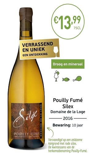 Promoties Pouilly fumé silex domaine de la loge - Witte wijnen - Geldig van 04/09/2018 tot 23/09/2018 bij Intermarche