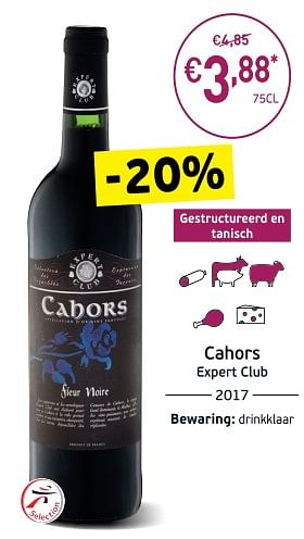 Promoties Cahors expert club - Rode wijnen - Geldig van 04/09/2018 tot 23/09/2018 bij Intermarche