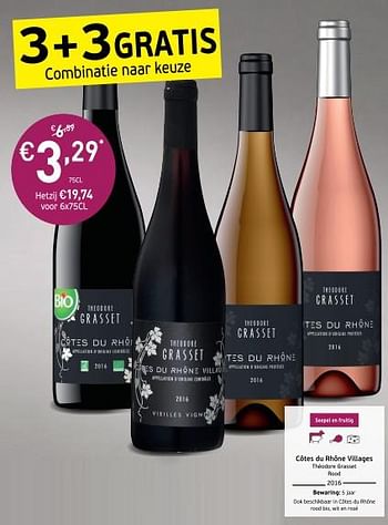 Promoties Cotes du rhone villages - Rosé wijnen - Geldig van 04/09/2018 tot 23/09/2018 bij Intermarche