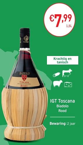 Promoties Igt toscana biadolo rood - Witte wijnen - Geldig van 04/09/2018 tot 23/09/2018 bij Intermarche