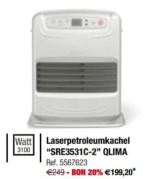 Promoties Laserpetroleumkachel sre3531c-2 qlima - Qlima  - Geldig van 12/09/2018 tot 24/09/2018 bij Brico