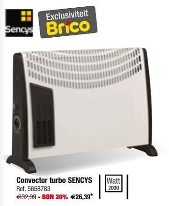 Promoties Convector turbo sencys - Sencys - Geldig van 12/09/2018 tot 24/09/2018 bij Brico