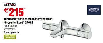 Promoties Thermostatische badmengkraan precision start grohe - Grohe - Geldig van 12/09/2018 tot 24/09/2018 bij Brico