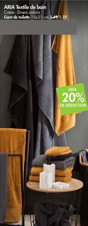 Promotions Aria textile de bain gant de toilette - Produit maison - Casa - Valide de 27/08/2018 à 30/09/2018 chez Casa