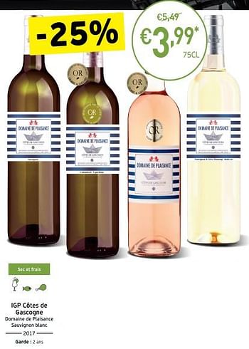 Promoties Igp côtes de gascogne - Witte wijnen - Geldig van 04/09/2018 tot 23/09/2018 bij Intermarche