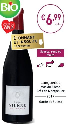 Promoties Languedoc mas du silène grès de montpellier - Rode wijnen - Geldig van 04/09/2018 tot 23/09/2018 bij Intermarche