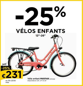 Promotions Vélo enfant prestige prinsess - Prestige Fietsen - Valide de 30/08/2018 à 26/09/2018 chez Molecule