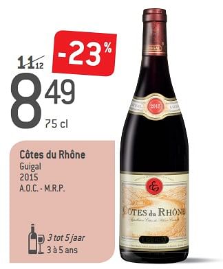 Promoties Côtes du rhône guigal 2015 - Rode wijnen - Geldig van 05/09/2018 tot 02/10/2018 bij Match