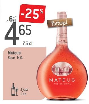 Promotions Mateus - Vins rosé - Valide de 05/09/2018 à 02/10/2018 chez Match