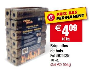 Promotions Briquettes de bois - Produit maison - Brico - Valide de 12/09/2018 à 24/09/2018 chez Brico