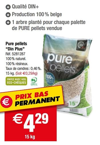 Promotions Pure pellets din plus - Pure Pellets - Valide de 12/09/2018 à 24/09/2018 chez Brico