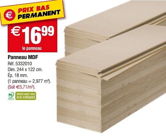 Produit Maison - Brico Panneau Mdf - En Promotion Chez Brico