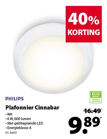 Promoties Philips plafonnier cinnabar - Philips - Geldig van 12/09/2018 tot 24/09/2018 bij Gamma