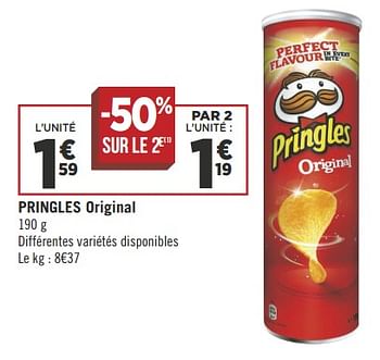 Promoties Pringles original - Pringles - Geldig van 04/09/2018 tot 18/09/2018 bij Géant Casino