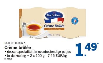 Promoties Crème brûlée - Deluxe - Geldig van 17/09/2018 tot 22/09/2018 bij Lidl