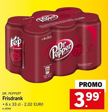 Promoties Frisdrank - Dr. Pepper - Geldig van 17/09/2018 tot 22/09/2018 bij Lidl