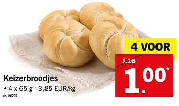 Promoties Keizerbroodjes - Huismerk - Lidl - Geldig van 17/09/2018 tot 22/09/2018 bij Lidl