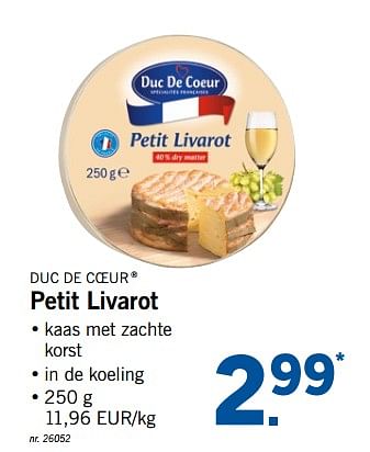 Promoties Petit livarot - Duc De Coeur - Geldig van 17/09/2018 tot 22/09/2018 bij Lidl