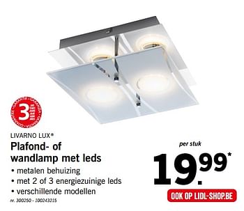 Promoties Plafond- of wandlamp met leds - Livarno Lux - Geldig van 17/09/2018 tot 22/09/2018 bij Lidl