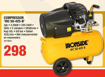 Promoties Ironside compressor irc 50-425-b - Ironside - Geldig van 06/09/2018 tot 23/09/2018 bij HandyHome